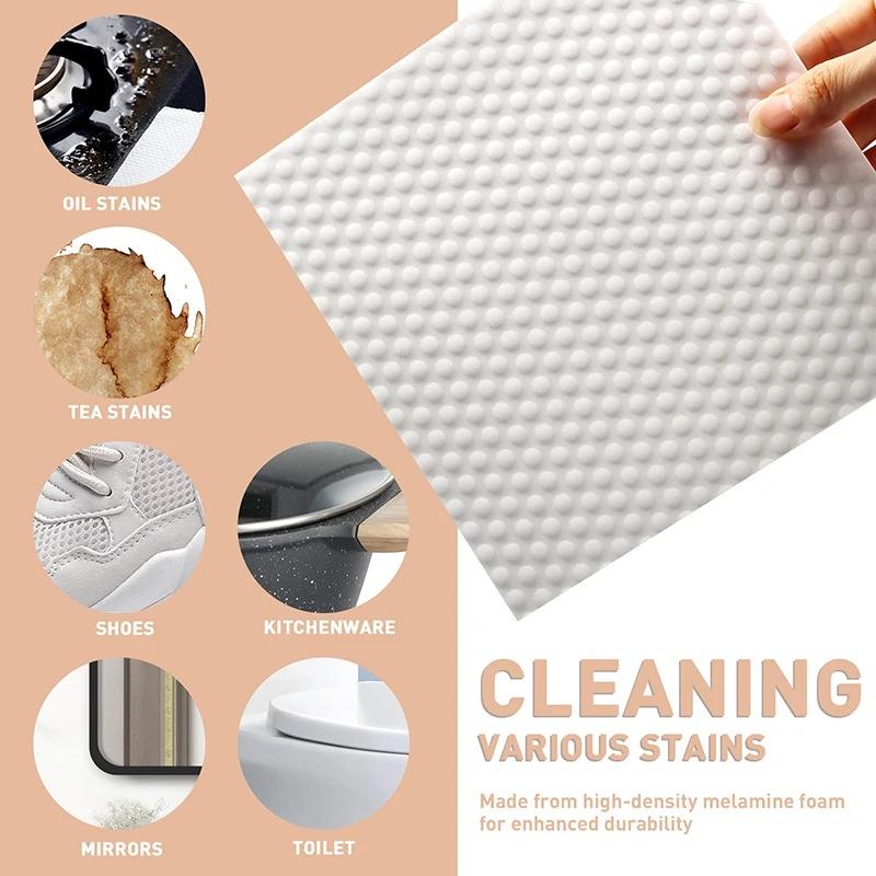 Cleaning sponge sheets, 2x compressed melamine sponge, kitchen and bathroom cleaning sponge, high-density sponge cleaner.