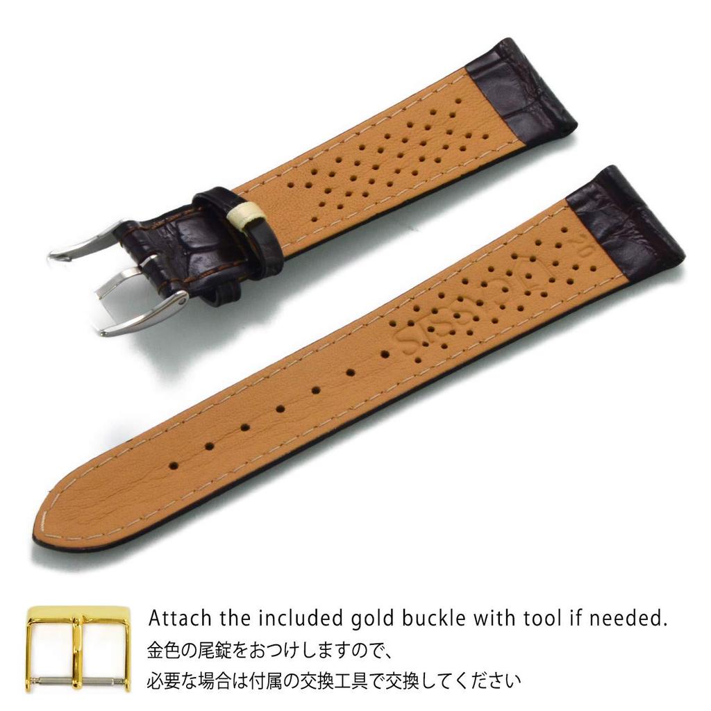 CASSIS Calfskin watch dark with replacement U1099656032020 [Cassis] (embossed) strap, PAULI, 20mm, brown, tool,