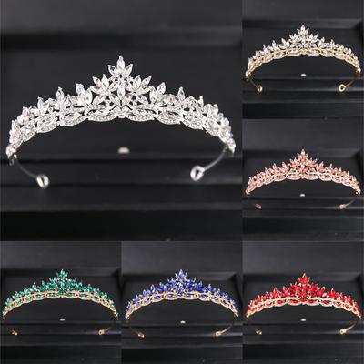Barroco Luxo Strass Coroa de Noiva Tiara Banhado a Prata Cristal Prom Diadema Coroas Tiara Acessórios de Cabelo de Casamento Jóias