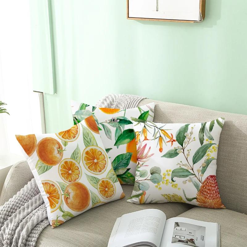 Summer Fruit Cushion Cover Lemon Orange Watermelon Decorative Pillow  Sofa  Home Decor