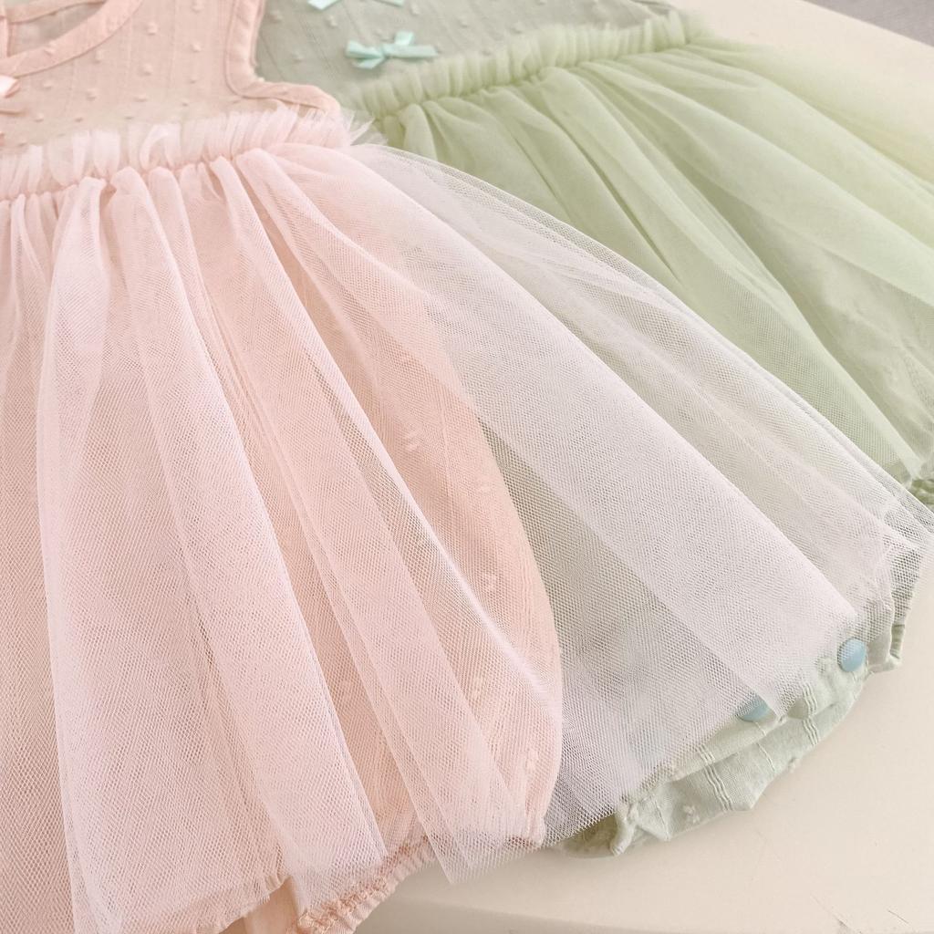 Summer Baby Girl Sleeveless Mesh Romper Princess Crawl Dress