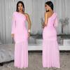 C7500 Fashionable Off-the-Shoulder Mesh Dress for Women In Europe and America - New High-End Style