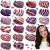Headband Soft Cloth Independence Day Headband with Flag Stars Stripes Design Holiday Patriotic Hairband Hair Accessories