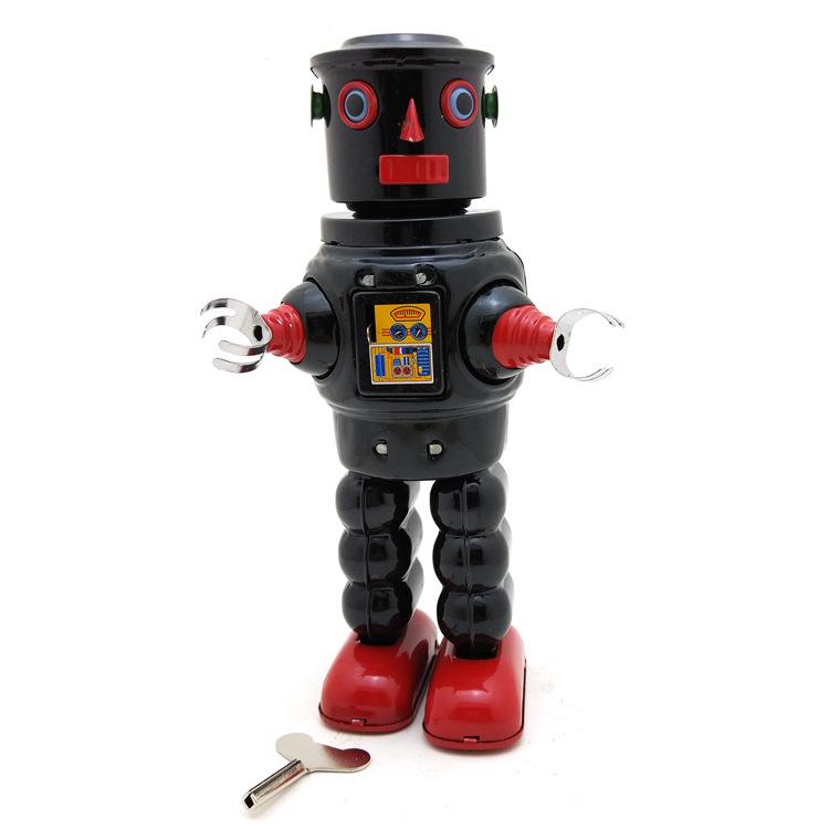 MS640 Robbie Retro Mechanical Tinplate Robot Toy - Collectible Post-80s Creative Gift чёрный