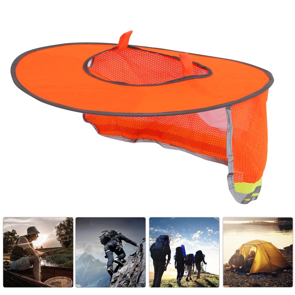Hard Hat Sun Shade   High Visibility Full Brim Mesh Neck Sunshade with Reflective Stripe