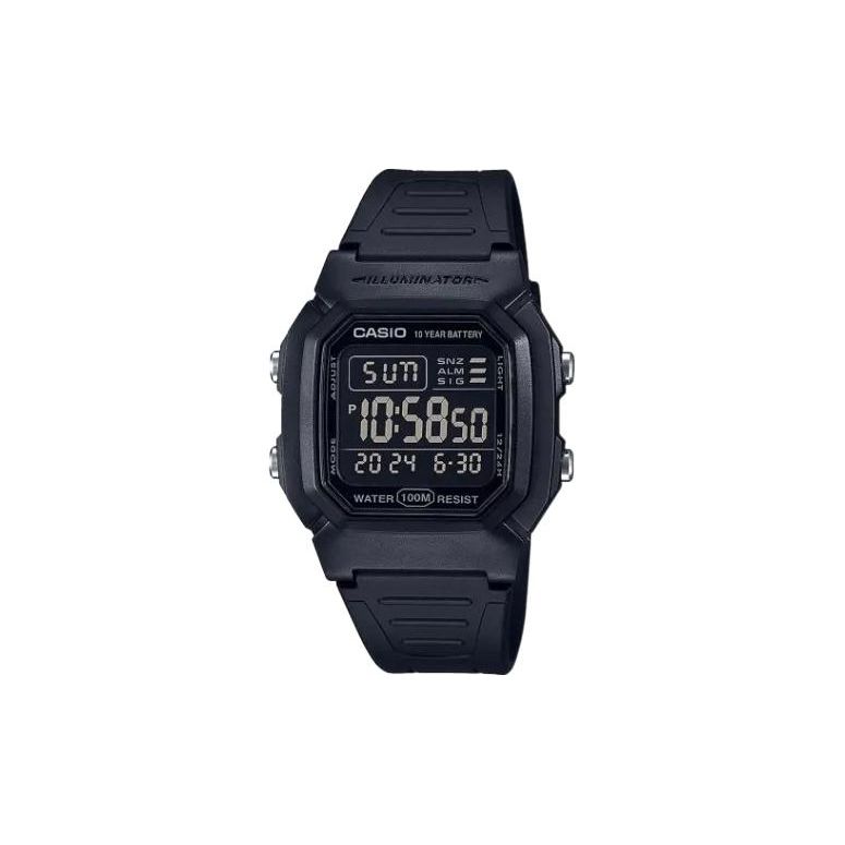 

Casio Edifice 100m Waterproof Quartz Movement Resin Strap Watch Men watches Black W-800H-1B Black Dial