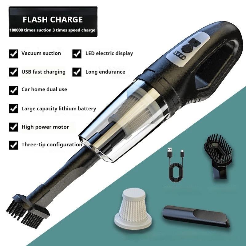 New 1800Pa Suction Car Handheld  Vacuum Cleaner Large Suction Wireless Charging Home Car High Power Strong Small Large Screen set