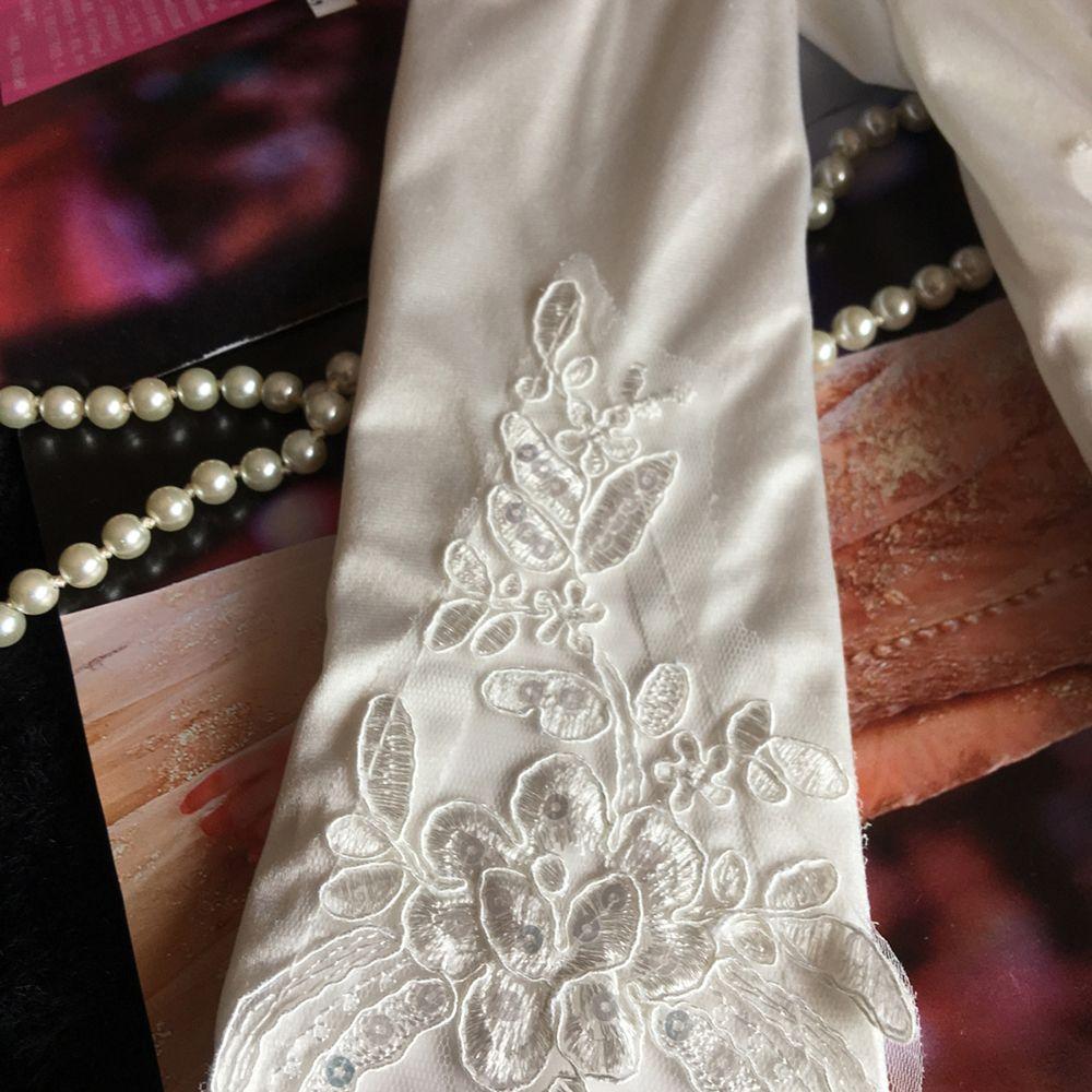 Floral Party Wedding Accessories Banquet Elbow Length Long Gloves Satin Mittens Full Finger Gloves