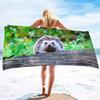 Cute Hedgehog Beach Towel Wild Animal Print Bath Towel For Adult Kids Wrapped Bikini Covered Sunscreen Blanket Sport Pool Towels