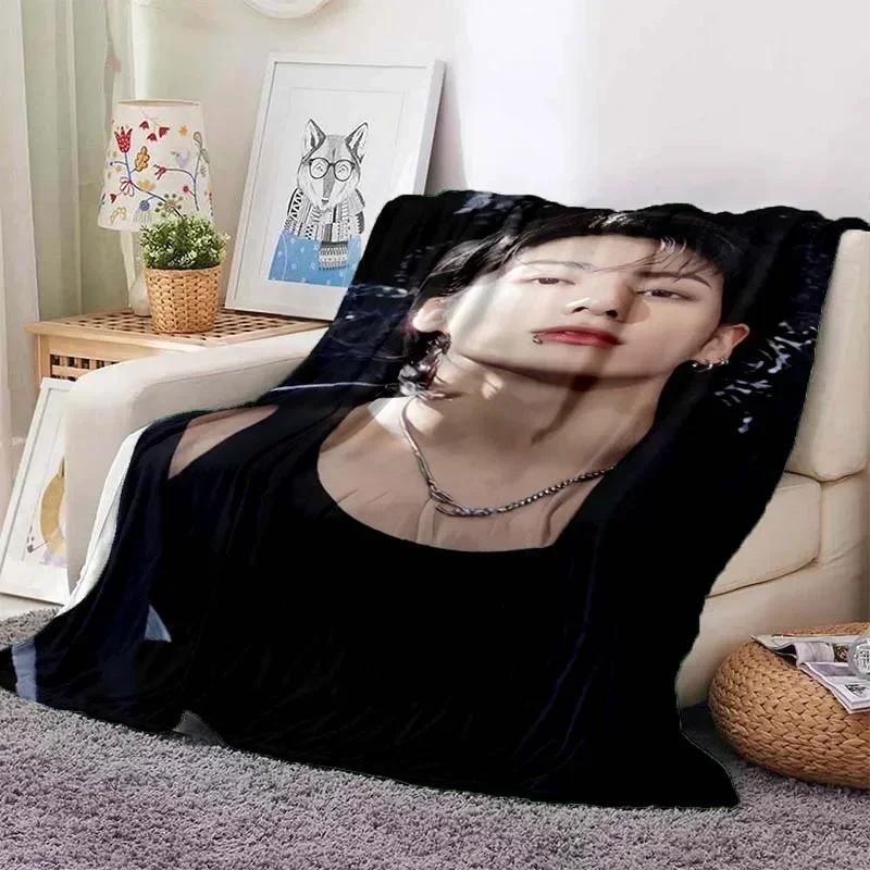 

3DМужчина знаменитость J-Jung Kook принтованное одеяло гостиная диван одеяло спальня украшение одеяло фланель мягкий теплый настраиваемый 50x60in