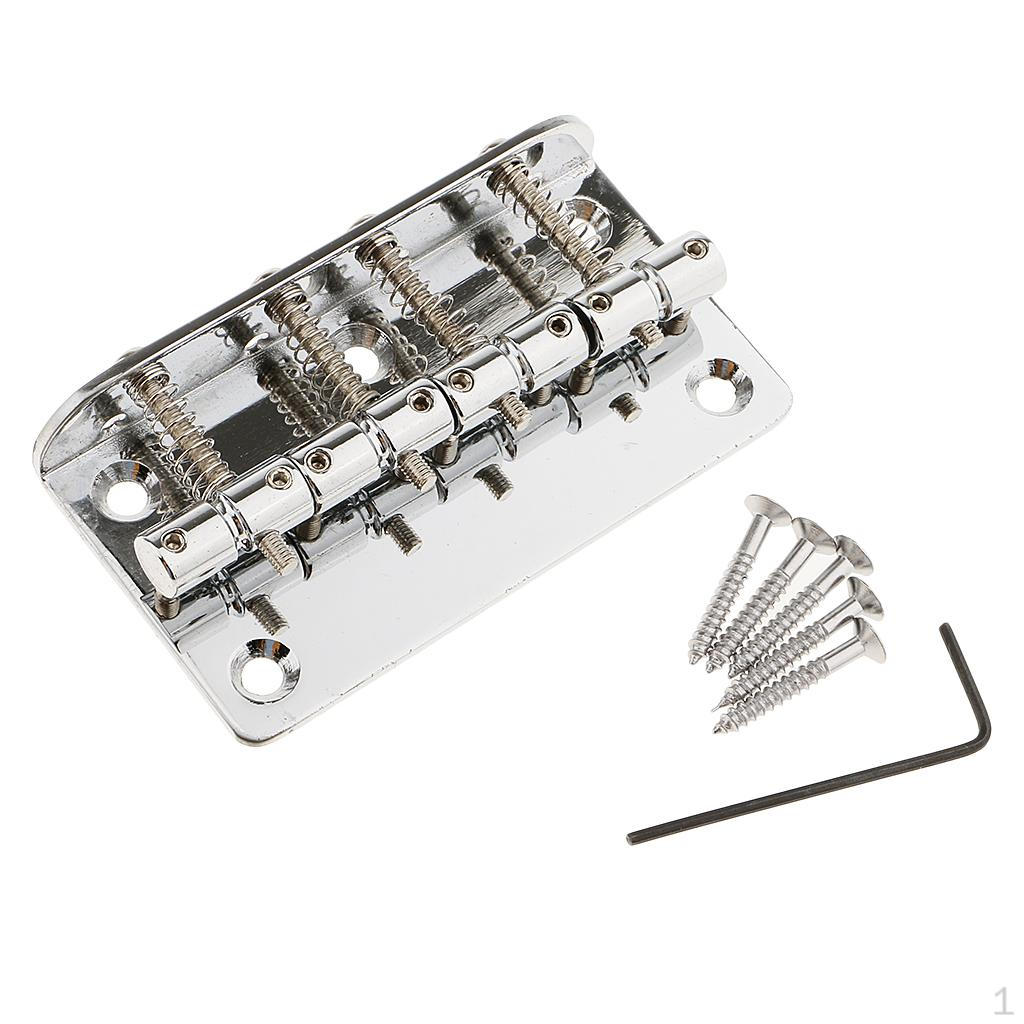 Electric Bass Bridge Saddles Hardtail Tailpiece w/ Screw Wrench Replacement