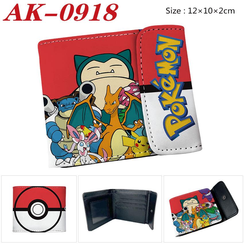Pokemon Pikachu Print Short Trifold Wallet Snap Coin Purse Cute Cartoon Card Holder Yellow One Size 1 Pack