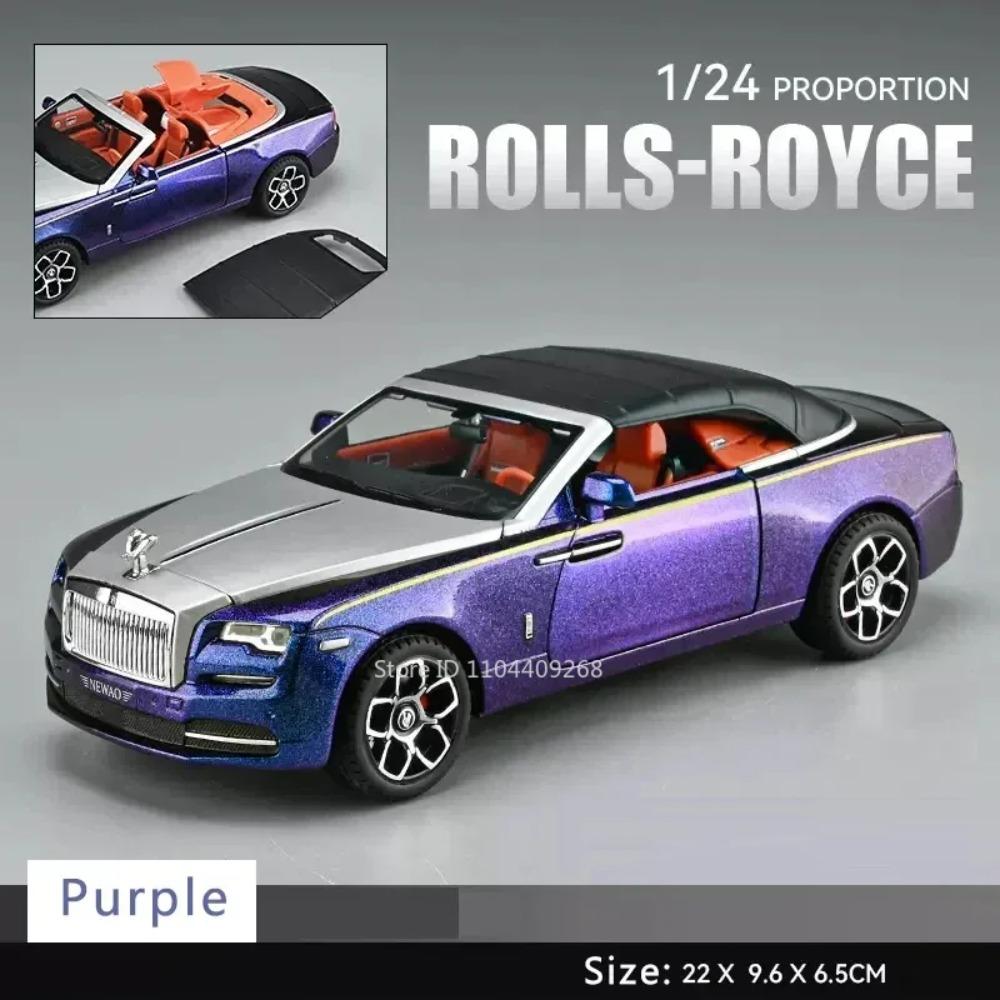 1:24 Scale Rolls Royce Dawn Phantom Sports Car Model Toy Sound Light Pull Back Shock Absorption Vehicle Decorate Birthday Gifts