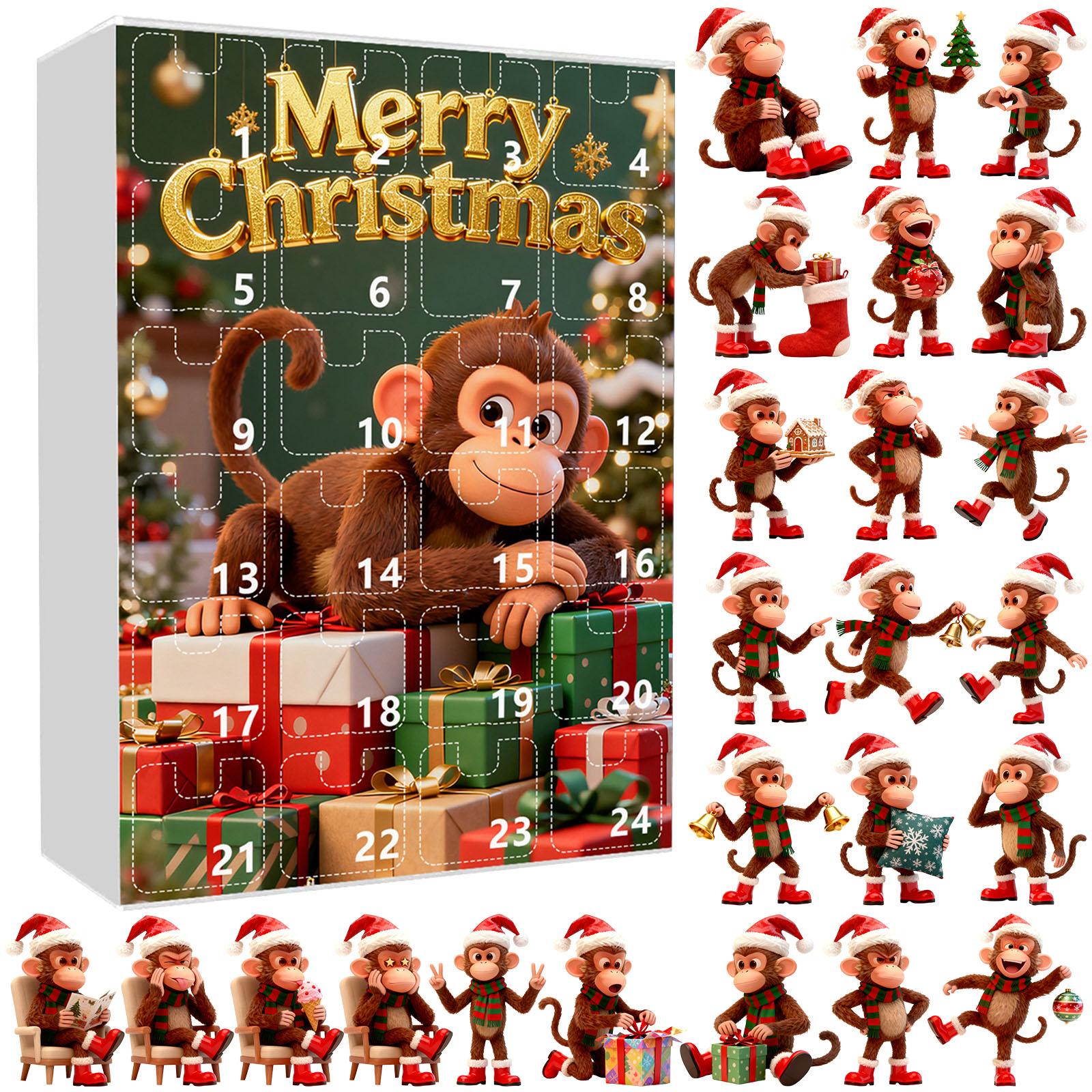 

2D Адвент-календар 24 дні Календар зворотного відліку з музичними колекційними фігурками, Адвент-календар One Size