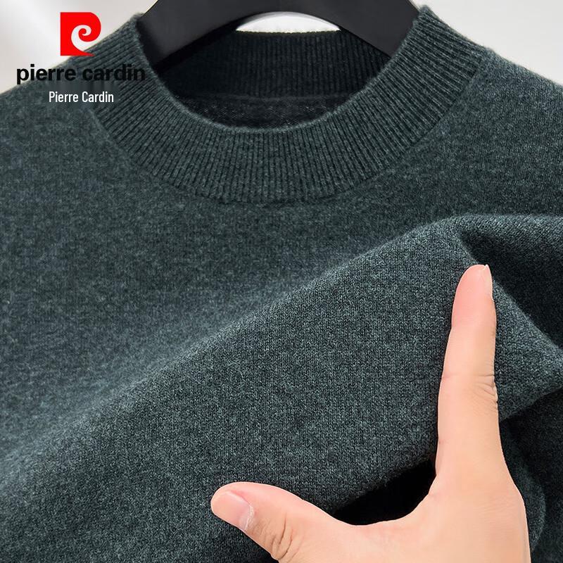Pierre Cardin Men's Solid 100% Wool Mock Neck Sweater