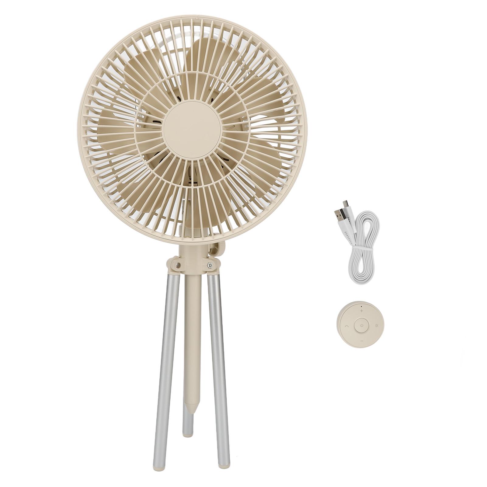 

Вентилятор для кемпинга с USB-штативом, аккумулятором 10000 мАч, настольный вентилятор для кемпинга с ночником OD бежевый