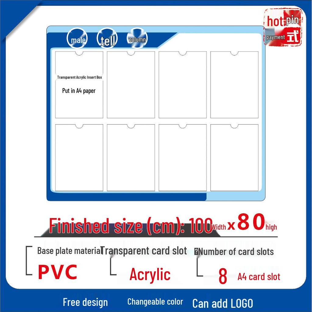 Wall-Mounted A4 Magnetic Display Board for Notices and Signs
