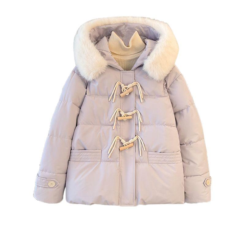 Mittel und Lang Neue Winter Verdickte Koreanische Version Locker Großer Pelzkragen Wattierte Jacke Damen