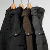 Mens Long Down Coat Winter Outdoor Jacket Thick Warm Hooded Parka Middle-Aged Men Black Gray Olive
