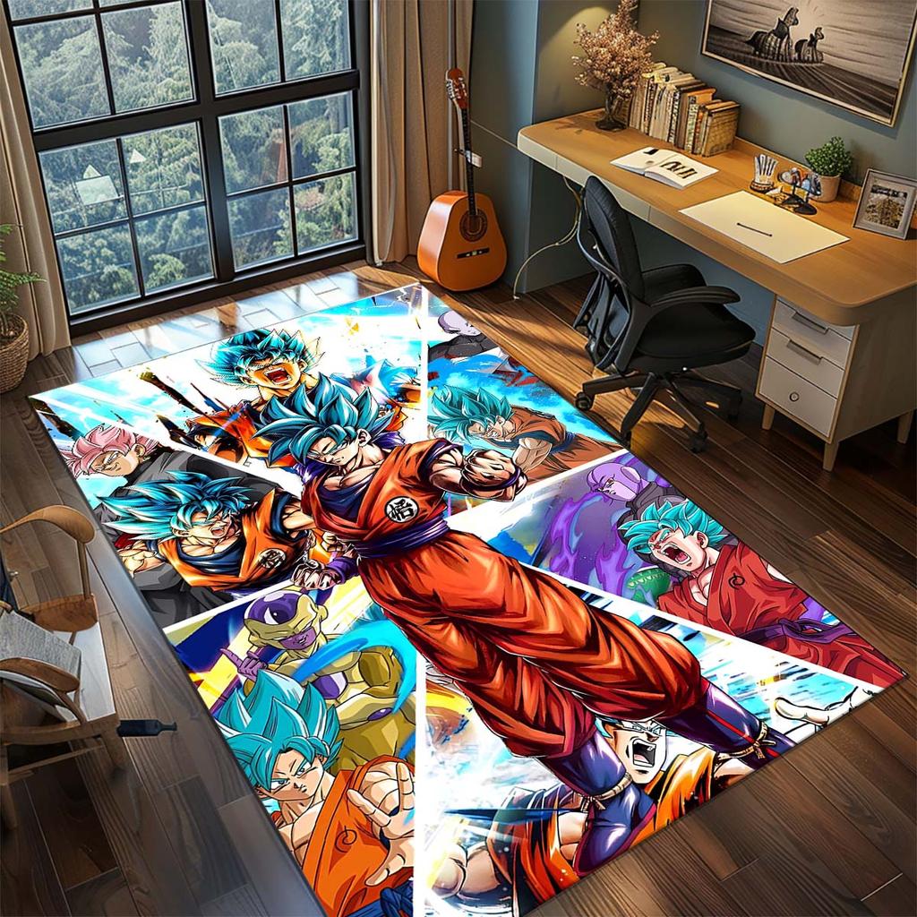 Dragon Ball Goku Anime Rug Carpet Large Area Rug Non Slip Washable Floor Mat Gamer Room Bedroom Home Decor -QJY