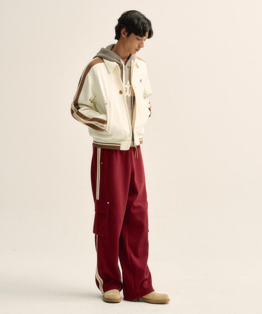 Seteo Roton Cargo Track Pants Burgundy