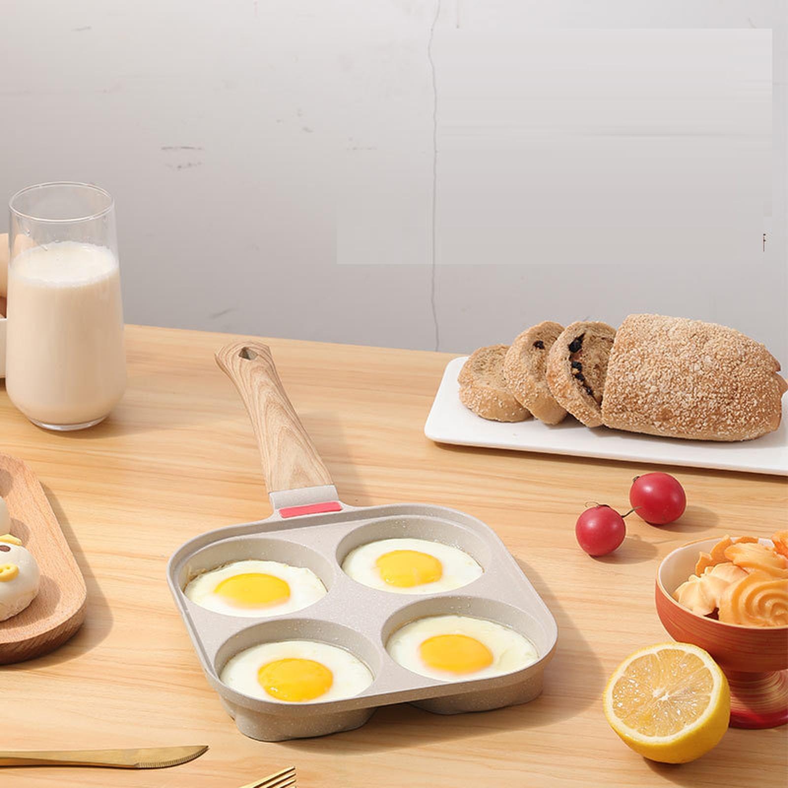 

английский: Антипригарная сковорода с крышкой на 4 чашки, сковорода для завтрака с покрытием из камня маifan one size бежевый