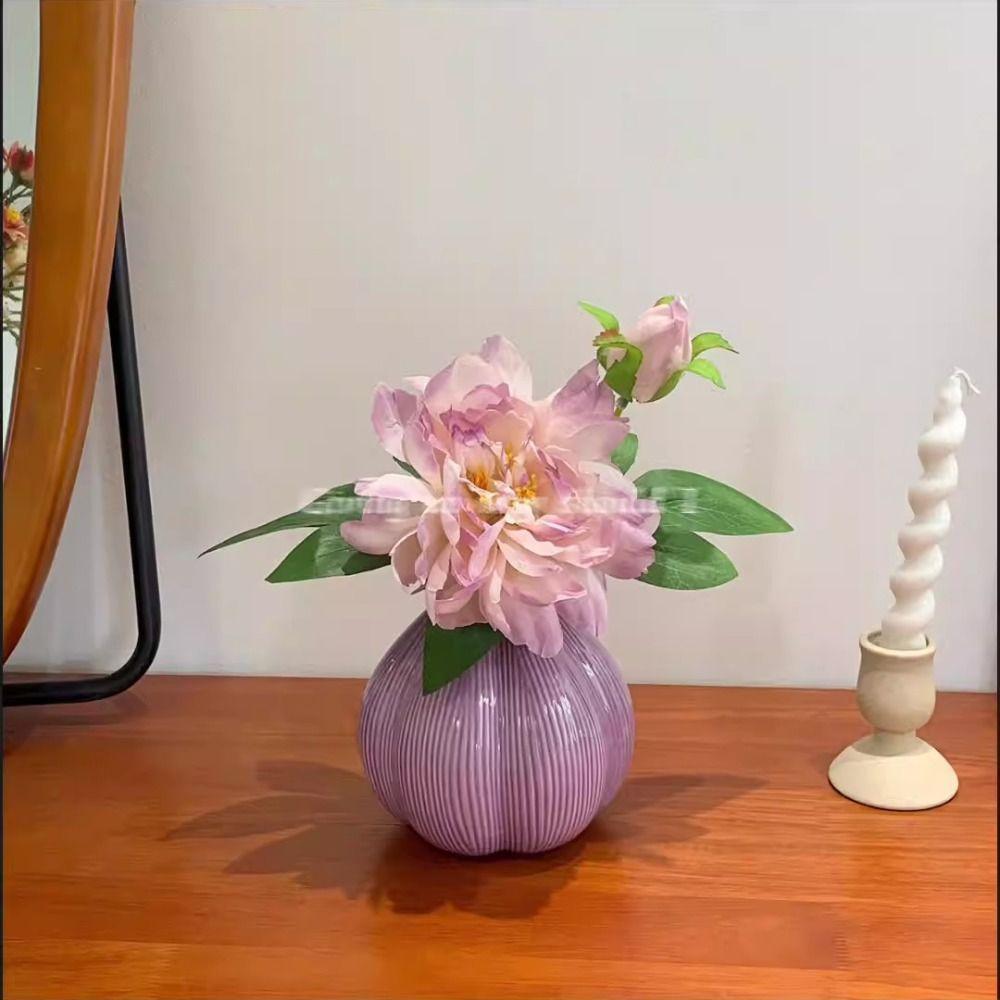 Modern Onion Ceramic Vase Minimalist Flower Pot Creative Garlic Shape Vase  Dried Flower