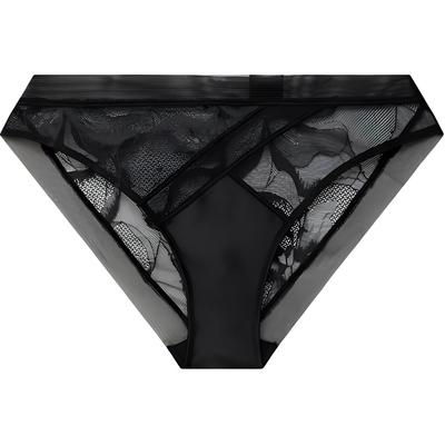 Black Label Solid Mid-Rise Lace Briefs Women Underwear QF7150AD-UB1