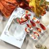Fall Maple Leaf False Nail Thanksgiving Press On Nails Almond Shaped Medium Autumn Acrylic Artificial Fingernails Full Cover Glossy Thanksgiving