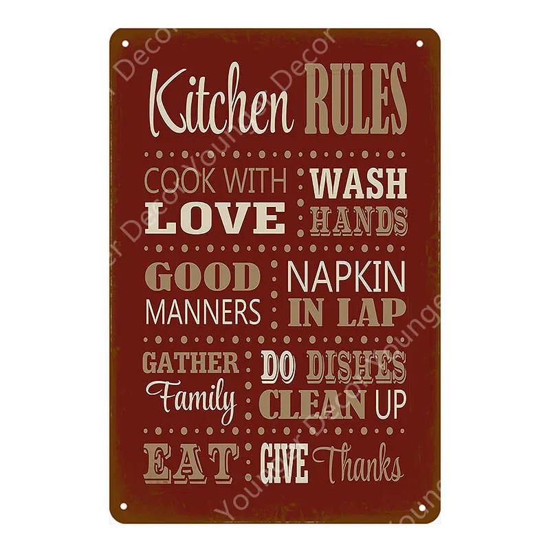 Happiness Is Love Metal Poster Tin Signs Plate Wall Decoration Vintage Art Painting Family Kitchen Rule Plaque Home Decor YJ155