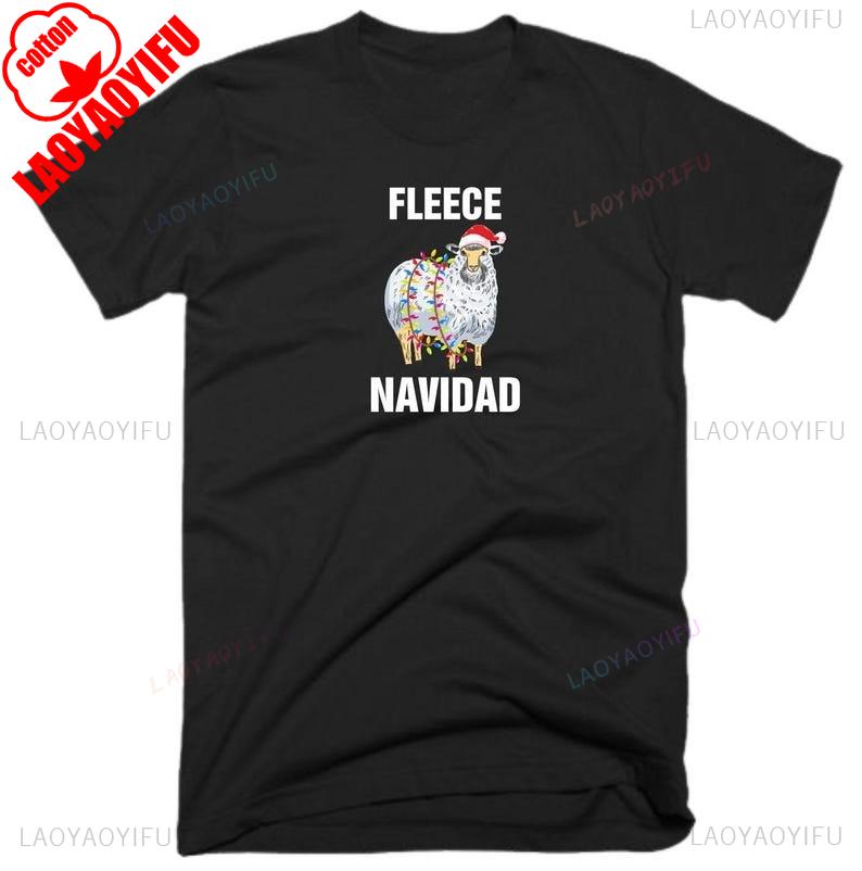 Lovely Fleece Navidad T Shirt Christmas Clothing Funny Rude Offensive Joke Xmas Lights Festive Sheep Birthday Gift Regular Tee