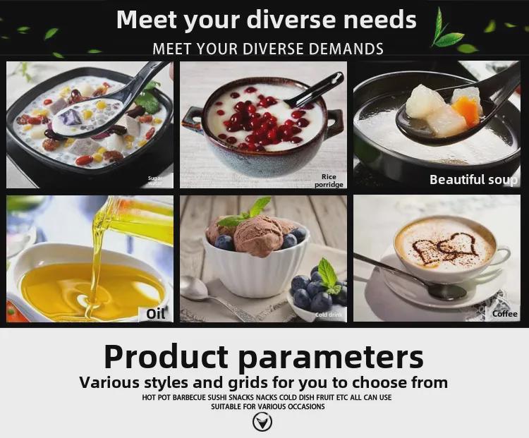 A5 Black Matte Melamine Long Handle Soup Spoon - Food Grade Porcelain Imitation for Restaurants, Hotels, and Hot Pots.