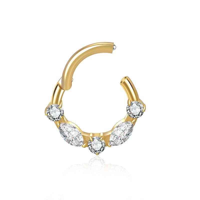 European American Body Piercing Jewelry G23 Titanium Alloy Nose Ring Zircon Fashionable Body Piercing Jewelry