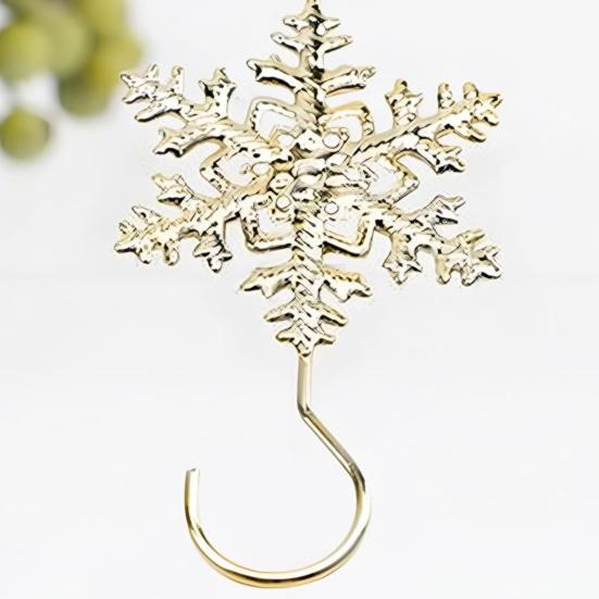 5/10Pcs Christmas Hook Snowflake Design Stainless Steel Hooks Winter Theme Home Holiday Decor Accessory