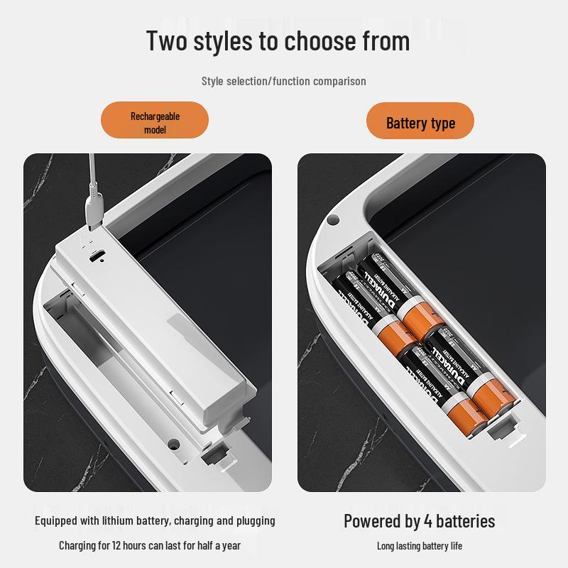 2026 Smart Induction Trash Can with Built-in Press Ring, Long Battery Life, 16L Capacity for Living Room