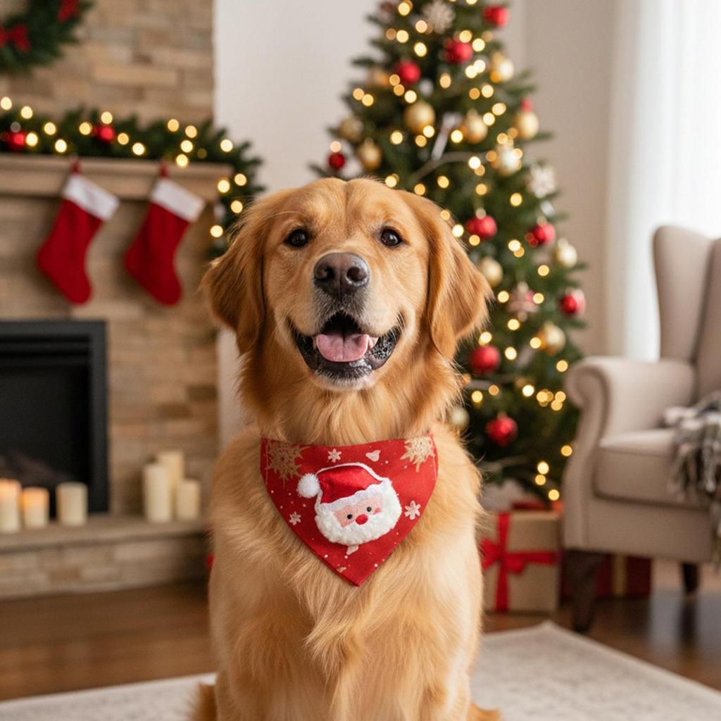 Christmas Cat Bandana Collar Elastic Holiday Dress Up Pet Costume Christmas Pet Bandana For Family Gathering Photoshoot Party