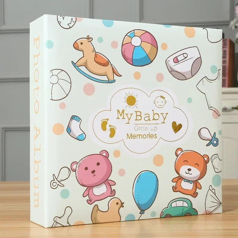 Writable 6 Inch Photo Album Baby Growth Record 200pcs Large Capacity Paper Core Bag Souvenir Collection Home Decor Memory Book
