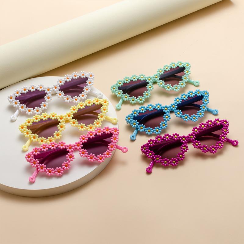Nye Kattesøye Petal Briller Barnesolbriller Trendy UV-beskyttelsesbriller Solskjerm Søte Tusenfryd Solbriller 1-6 år gamle