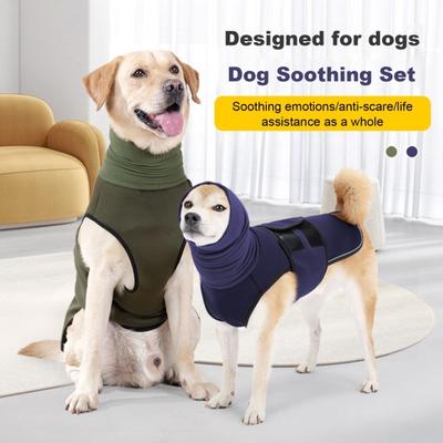 Hundeangstweste mit Reflektorstreifen Verstellbares Hundeberuhigungshemd Atmungsaktiv Beruhigend