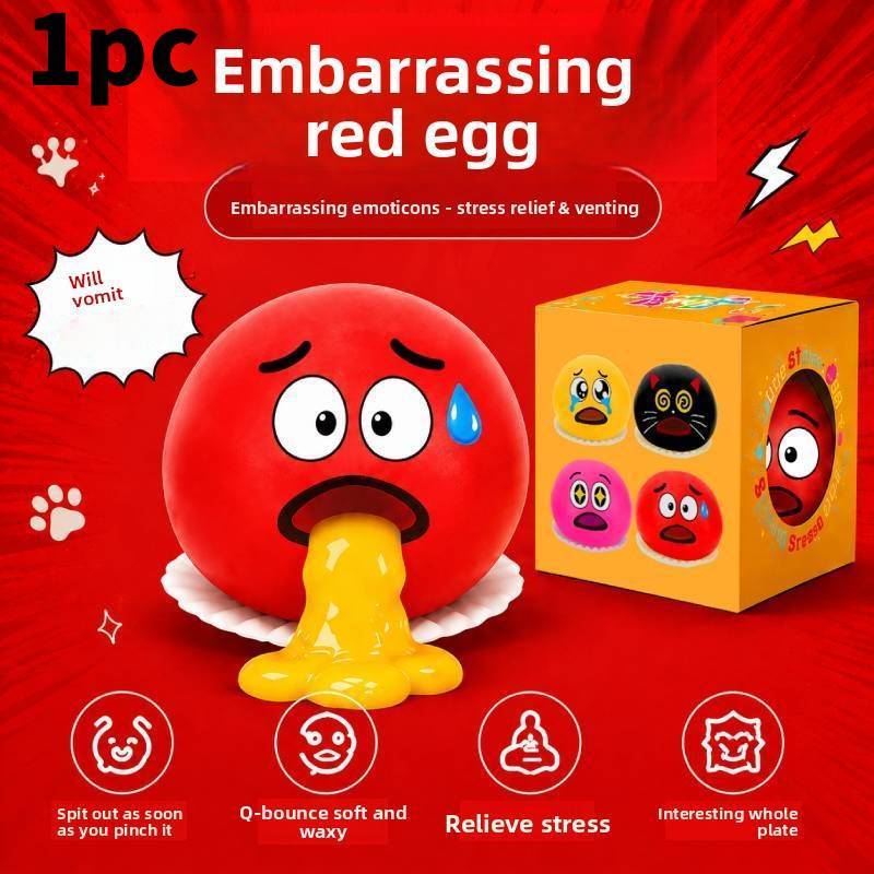 Slime Vomiting Egg Stress Relief Toy For Kids With Soft Gel Decompression Fun