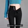Women's High-Waisted Fleece-Lined Slimming Pencil Jeans - Autumn/Winter 2024 Straight-Leg Pants