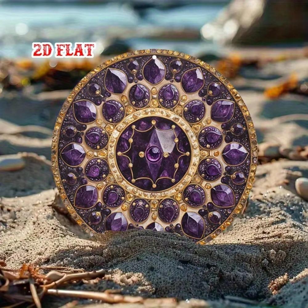 Vintage Purple Gem Round Metal Sign 7.8 Inch Retro Bar Cafe Garage Wall Decor Exhibition Art