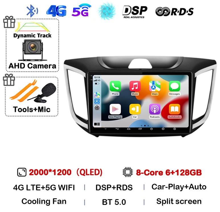 Android 14 Carplay Car Stereo Radio For Hyundai Creta Ix25 2015 2016 2017 2018 2019 2din Multimidia Video Player GPS Head Unit