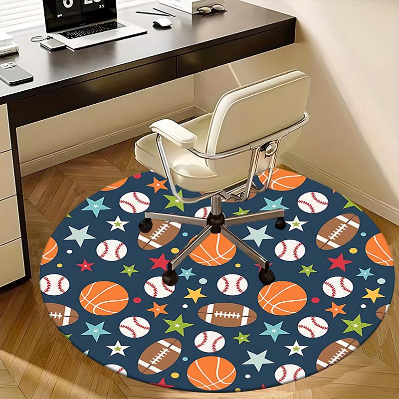 Sports Ball Office Carpet Chair Mats, Home Decor, Sofa Carpet, Office Rug, Gift for Sports Lovers, Suitable for Bedroom, Living Room, Various Rooms11