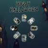 Halloween Nail Art Set 24PCS Horror House Designs With Cobweb Design And Shimmering Bat Motifs