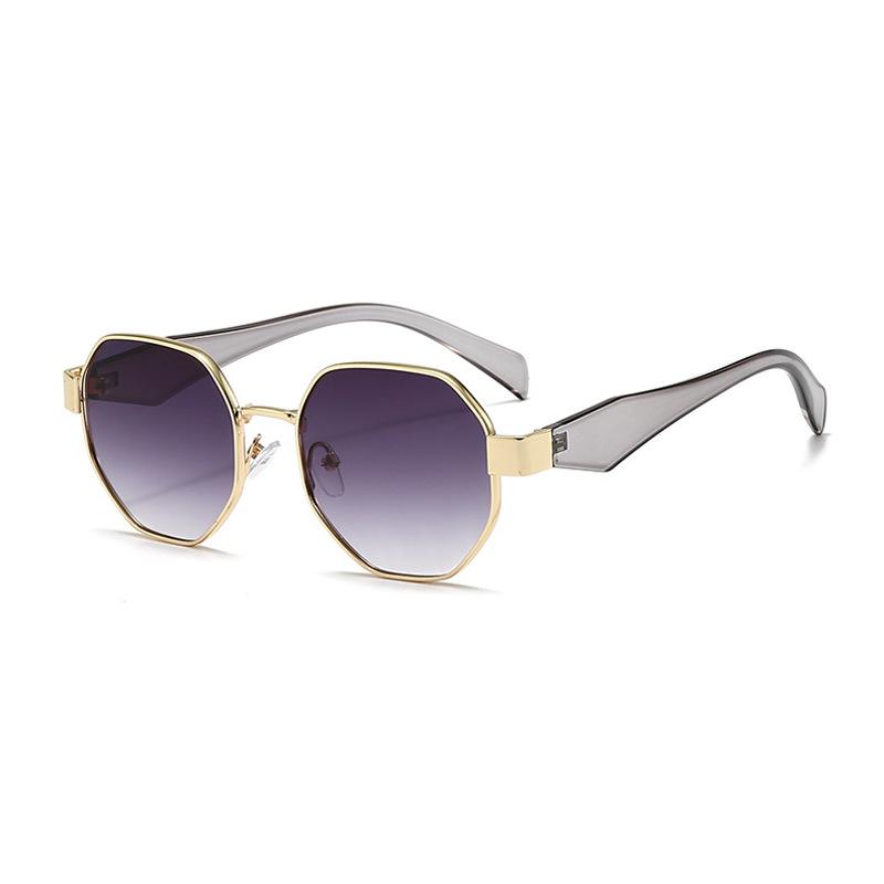 European & American Fashion Polygonal Metal Sunglasses - Trendy, Thick Frame, Versatile Sunshade