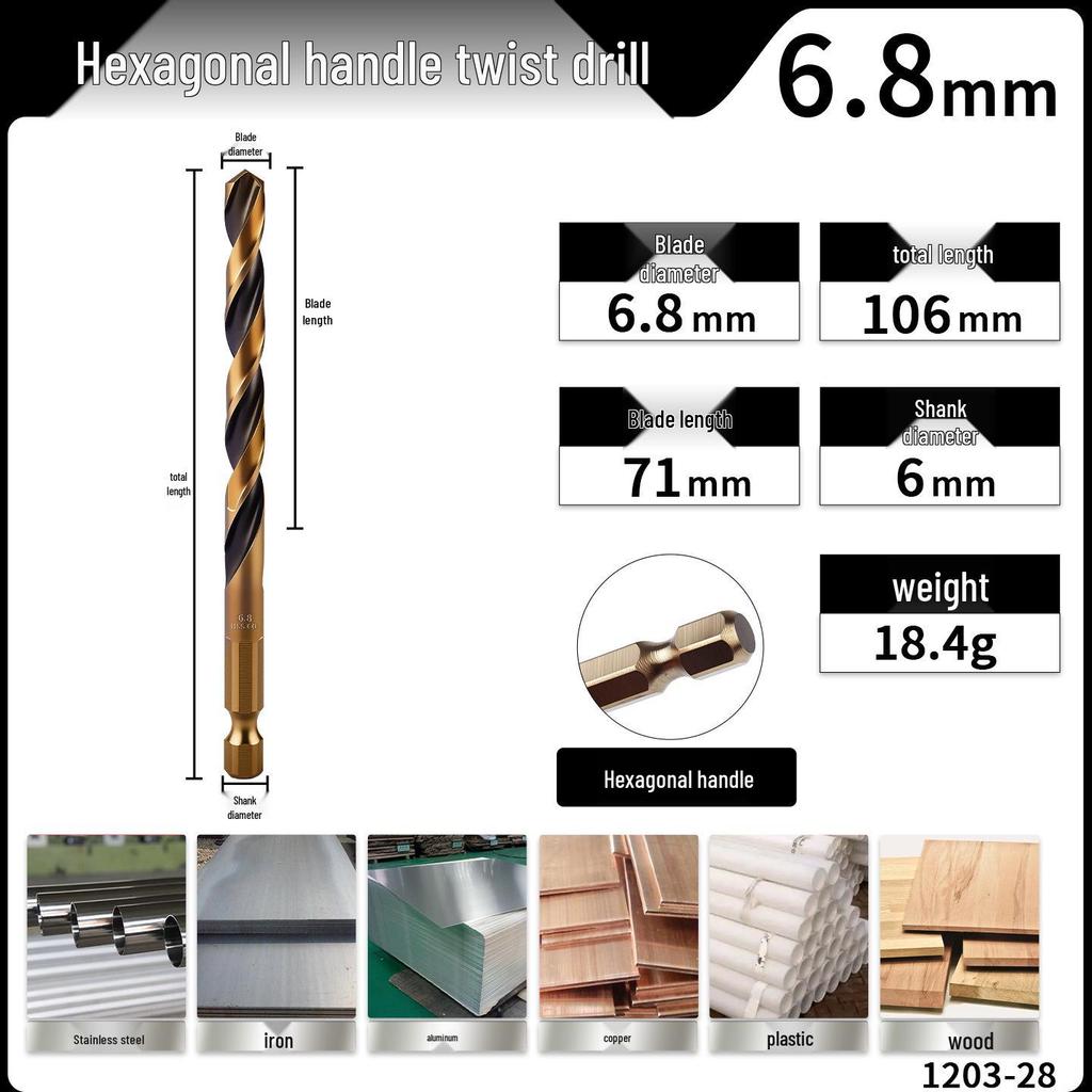 High Hardness Alloy Cobalt Hex Shank Twist Drill Set for Stainless Steel