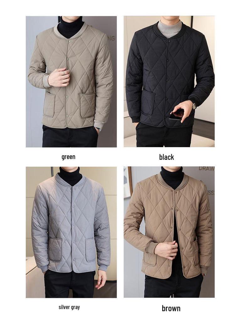 Men's Cotton Jacket: Velvet-Lined, Thick, Cold-Proof, Short Style, Casual Warmth for Students