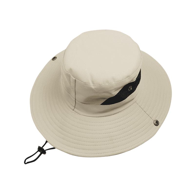 Dry Fit Polyester UV Protection Bucket Hat Beach Fishing Outdoor Traveling Hat Fisherman Hats With Strings