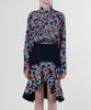 GREEDILOUS Pony Flower Print Tuxedo Shirt